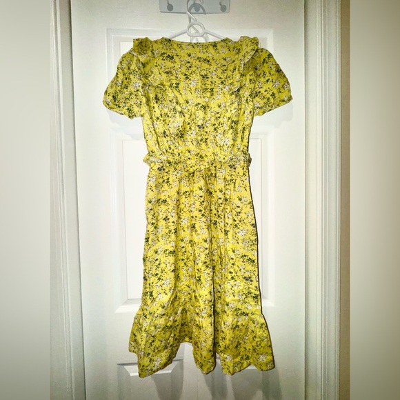 Calista boho Floral Yellow Midi ruffle Dress. Size Small. VGUC. - Picture 6 of 12